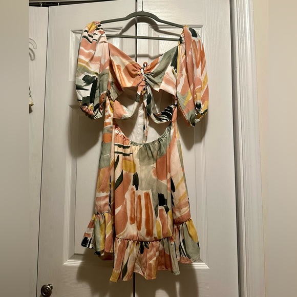 Shein brush print cut out mini dress - Picture 4 of 6